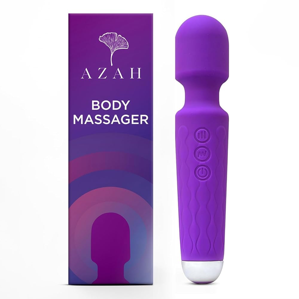 Azah Personal Massager For Women | 20 Vibration Modes, USB Rechargeable, Waterproof, Medical Grade Silicone, 3 Months Warranty | Handheld Electric Body Massager | Full Body...