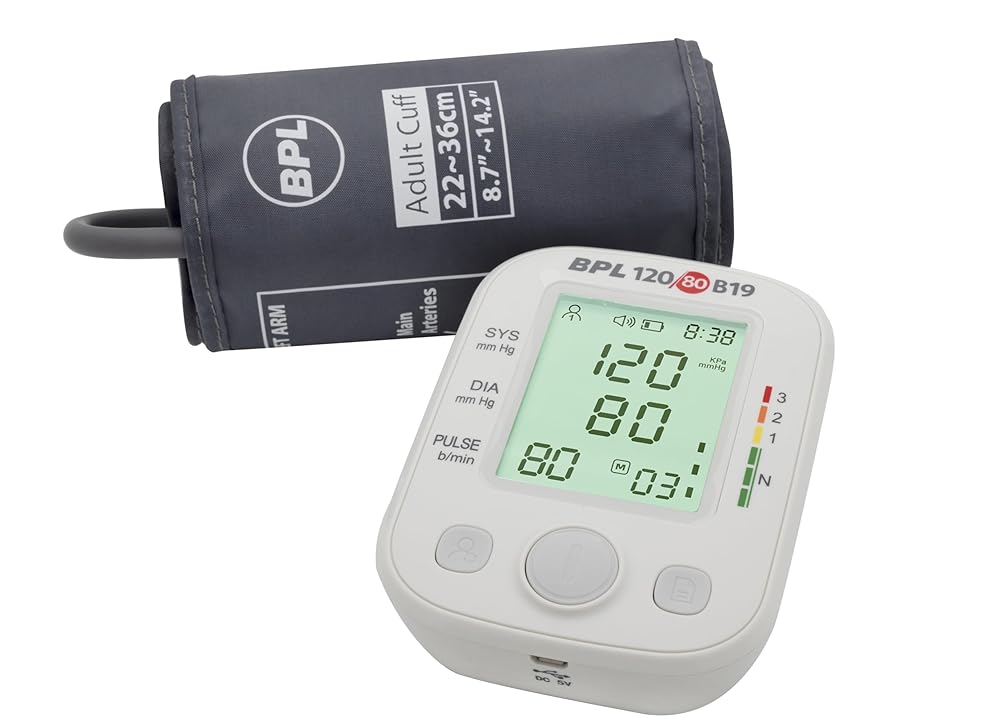 BPL Medical Technologies B19 Digital Blood Pressure Monitor Fully Automatic BP Checking Machine with USB, LCD Display, 3 Years Warranty