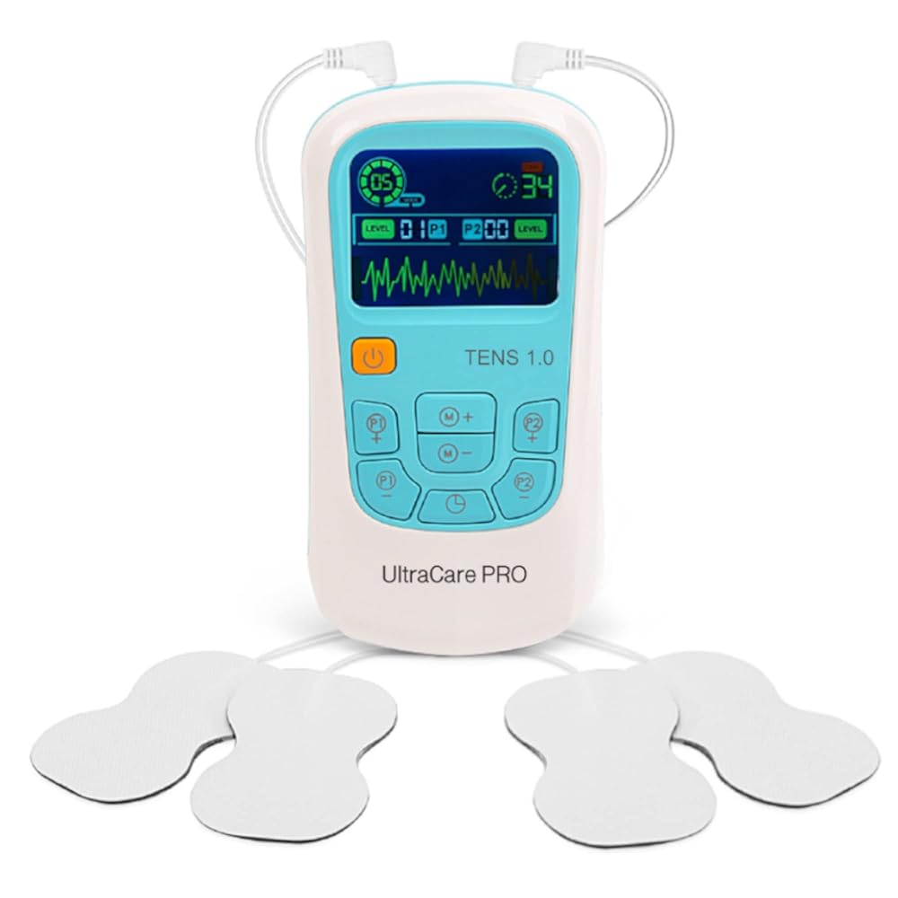 UltraCare PRO TENS 1.0 TENS Machine for Physiotherapy Massager, 25 Modes,50 Intensity Levels, Rechargeable, Dual Channel, TENS Unit, TENS Device, TENS Machine, Muscle/Nerve...